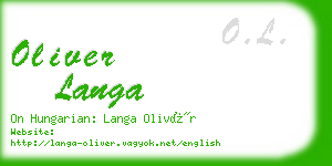 oliver langa business card